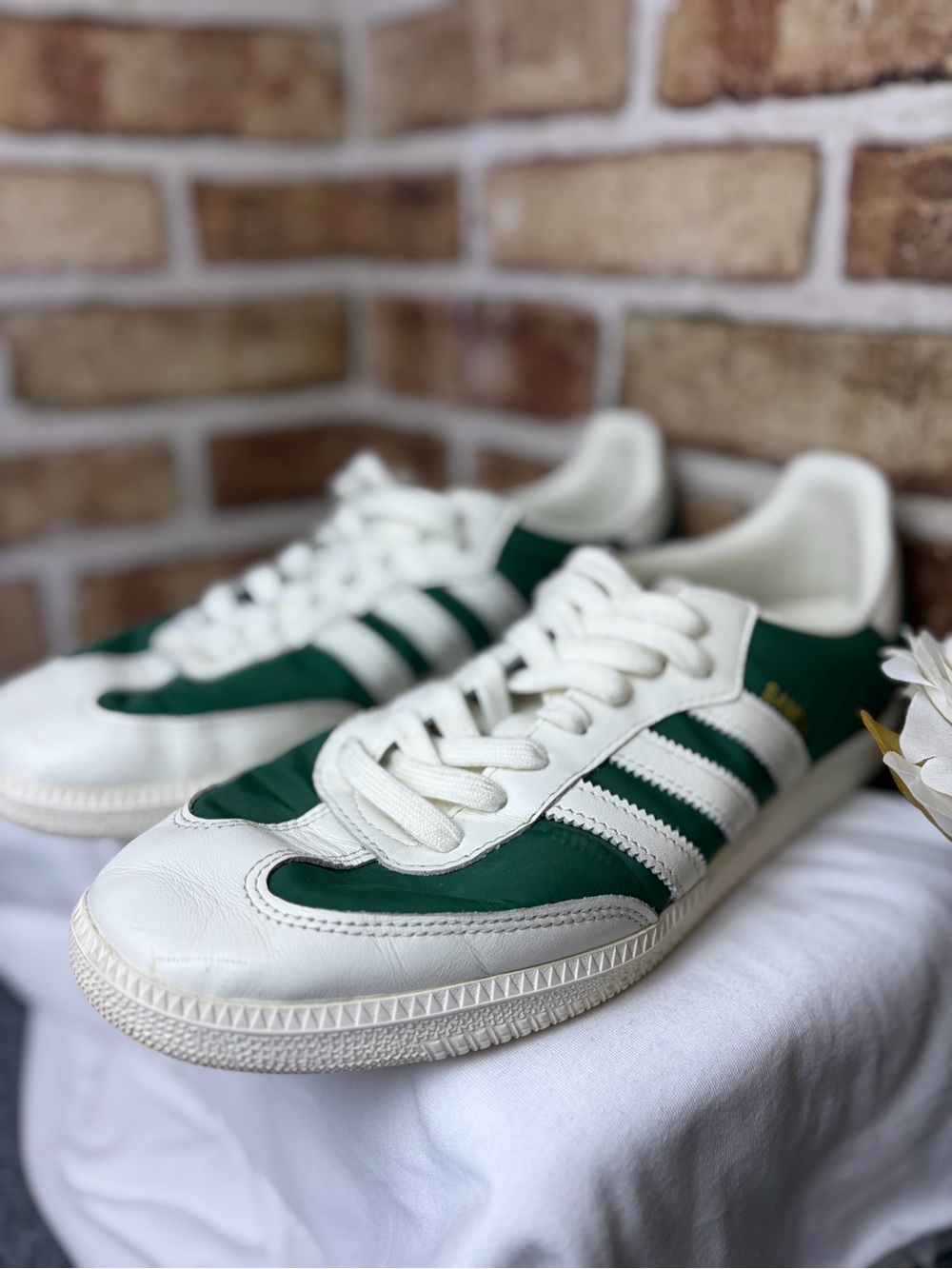 Adidas Samba OG Collegiate Green JI3205 White Leather Sneakers Men's Size 11